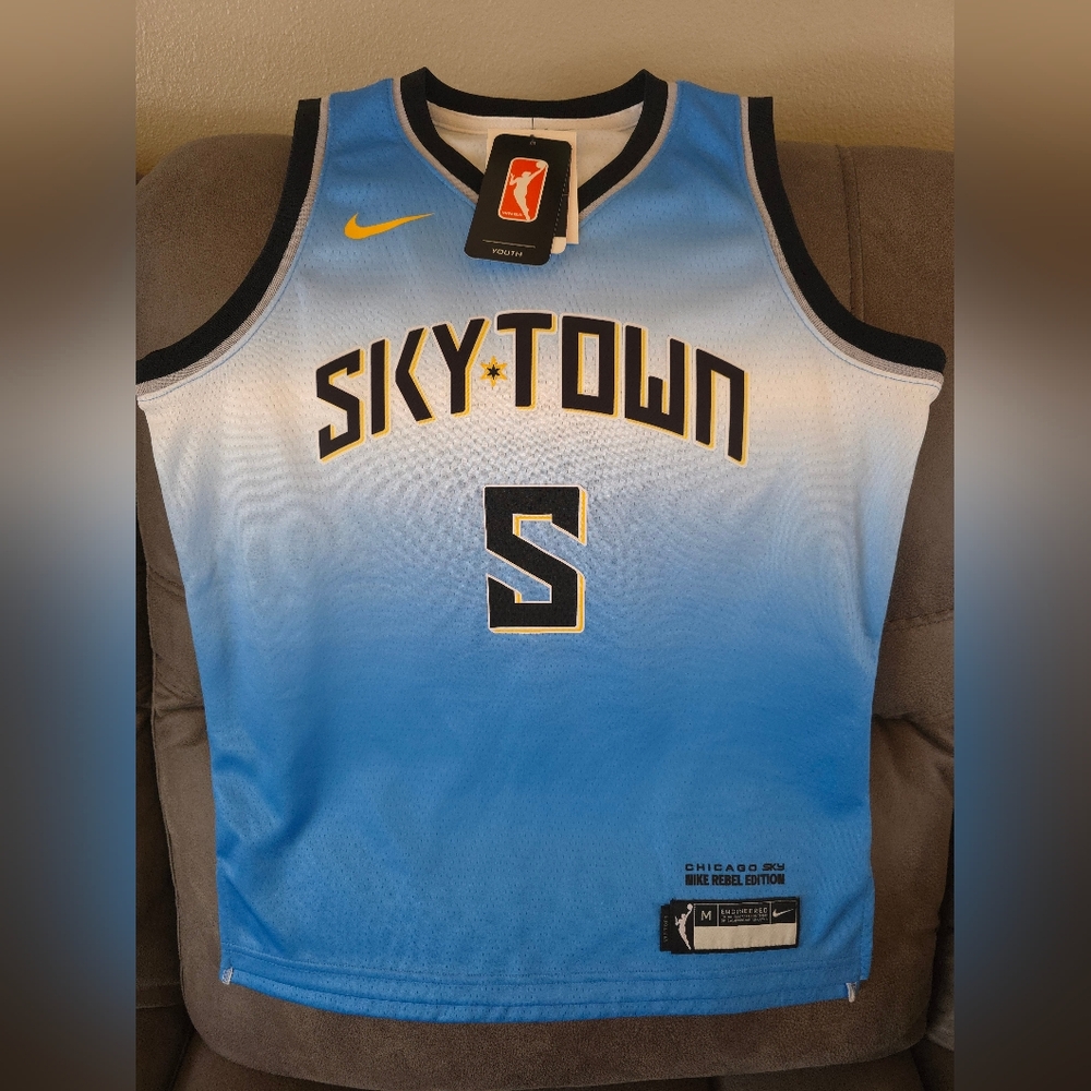 Nike SkyTown Youth Basketball Jersey - Light Blue and Black ANGEL REESE